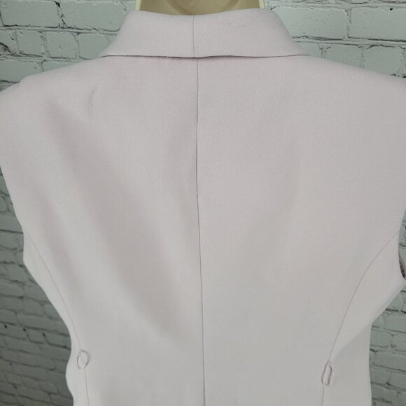 Zara Pale Pastel Pink Buttoned Lined Collared Blazer Vest Jacket Size Medium M - Picture 12 of 16